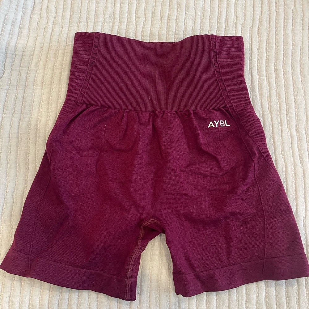 AYBL Maroon High-Rise Shorts